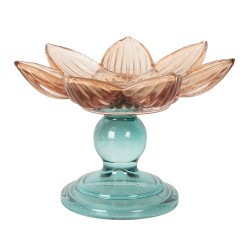 Clayre & Eef Portacandela Ø 14x10 cm Arancione Vetro