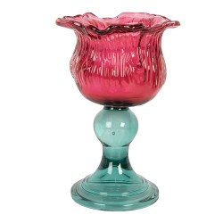 Clayre & Eef Portacandela Ø 10x16 cm Rosa Vetro