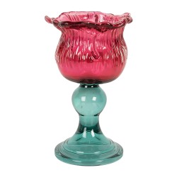 Clayre & Eef Portacandela Ø 10x16 cm Rosa Vetro