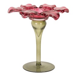 Clayre & Eef Portacandela Ø 14x14 cm Rosa Vetro