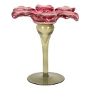 Clayre & Eef Portacandela Ø 14x14 cm Rosa Vetro
