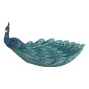 Clayre & Eef Bol de décoration Paon 30x19x16 cm Bleu Plastique