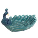 Clayre & Eef Bol de décoration Paon 30x19x16 cm Bleu Plastique
