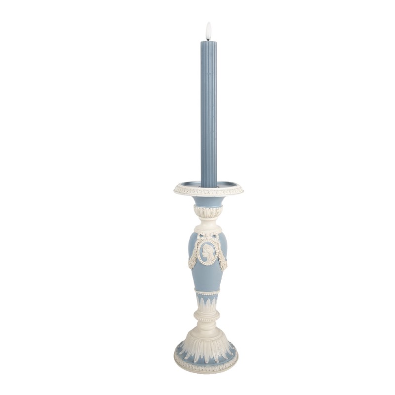 Clayre & Eef Candelabro Ø 10x27 cm Blu Plastica