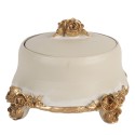 Clayre & Eef Scatola dei gioielli Ø 14x9 cm Beige Plastica