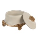 Clayre & Eef Scatola dei gioielli Ø 14x9 cm Beige Plastica