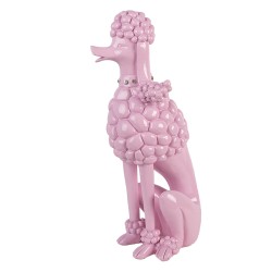 Clayre & Eef Image de décoration Chien Caniche 13x17x33 cm Rose Plastique