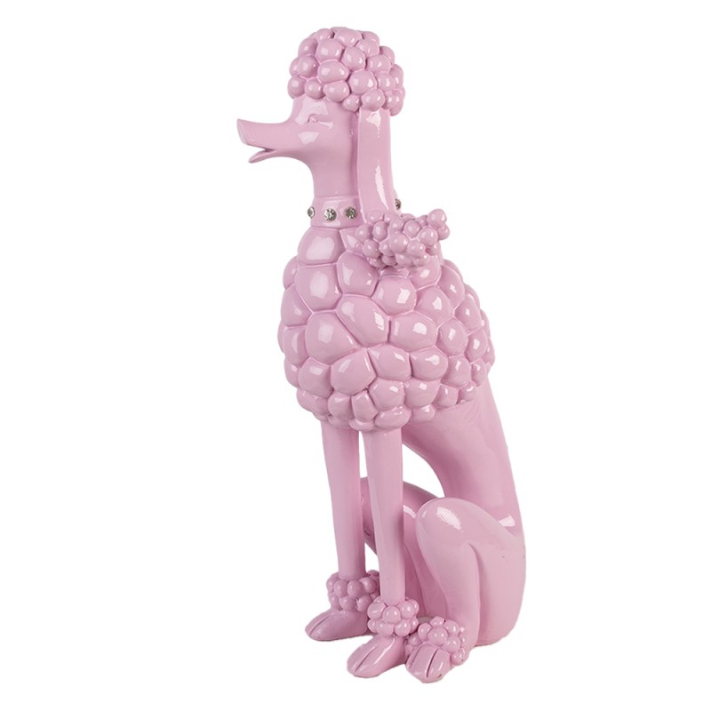 Clayre & Eef Image de décoration Chien Caniche 13x17x33 cm Rose Plastique
