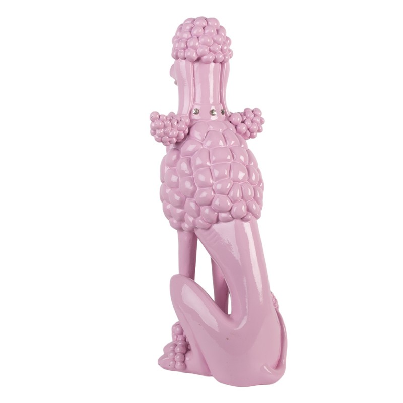 Clayre & Eef Image de décoration Chien Caniche 13x17x33 cm Rose Plastique
