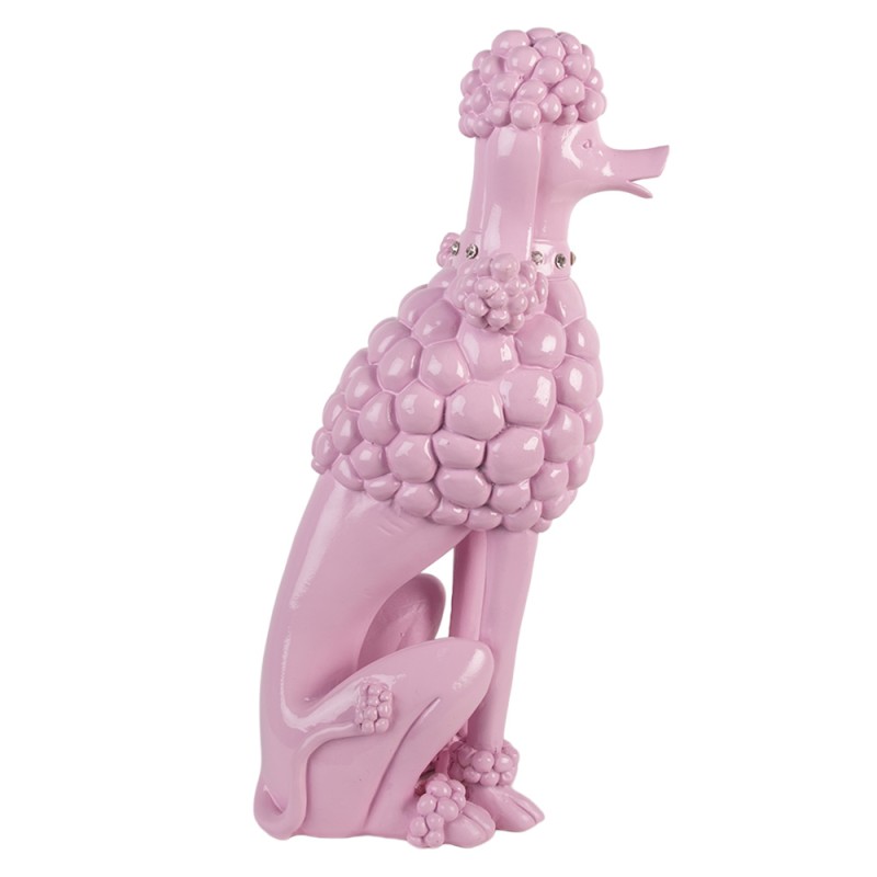 Clayre & Eef Image de décoration Chien Caniche 13x17x33 cm Rose Plastique