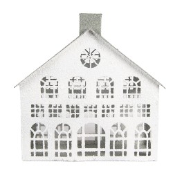 Clayre & Eef Image de décoration Maison 34x16x34 cm Blanc Métal