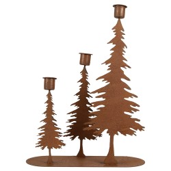 Clayre & Eef Candelabro 14x14x26 cm Marrone Metallo