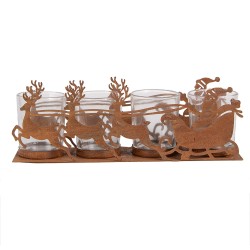 Clayre & Eef Portacandela 25x8x8 cm Marrone Metallo