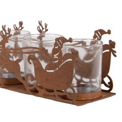 Clayre & Eef Portacandela 25x8x8 cm Marrone Metallo