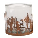 Clayre & Eef Portacandela Ø 15x15 cm Marrone Metallo