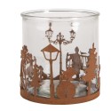 Clayre & Eef Portacandela Ø 15x15 cm Marrone Metallo