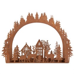 Clayre & Eef Porte-bougie 32x9x23 cm Marron Métal