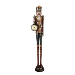 Clayre & Eef Christmas Decoration Figurine Nutcracker 10x10x66 cm Red Plastic