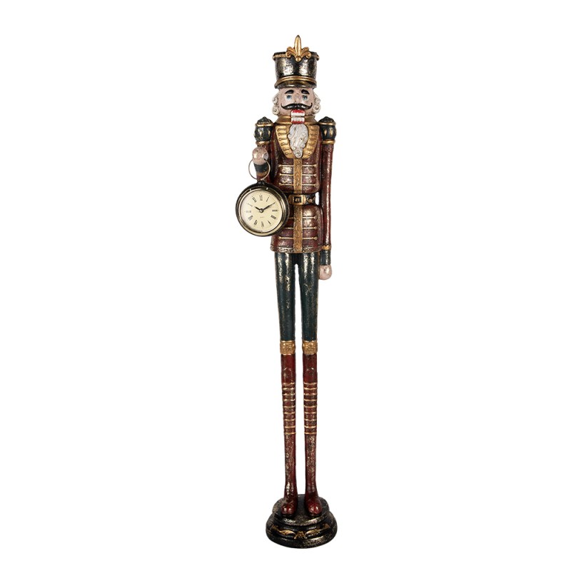 Clayre & Eef Christmas Decoration Figurine Nutcracker 10x10x66 cm Red Plastic