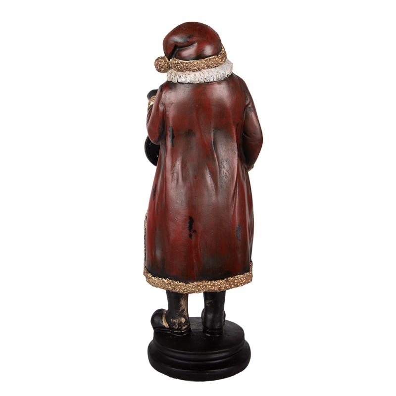 Clayre & Eef Christmas Decoration Figurine Santa Claus 15x13x40 cm Red Plastic