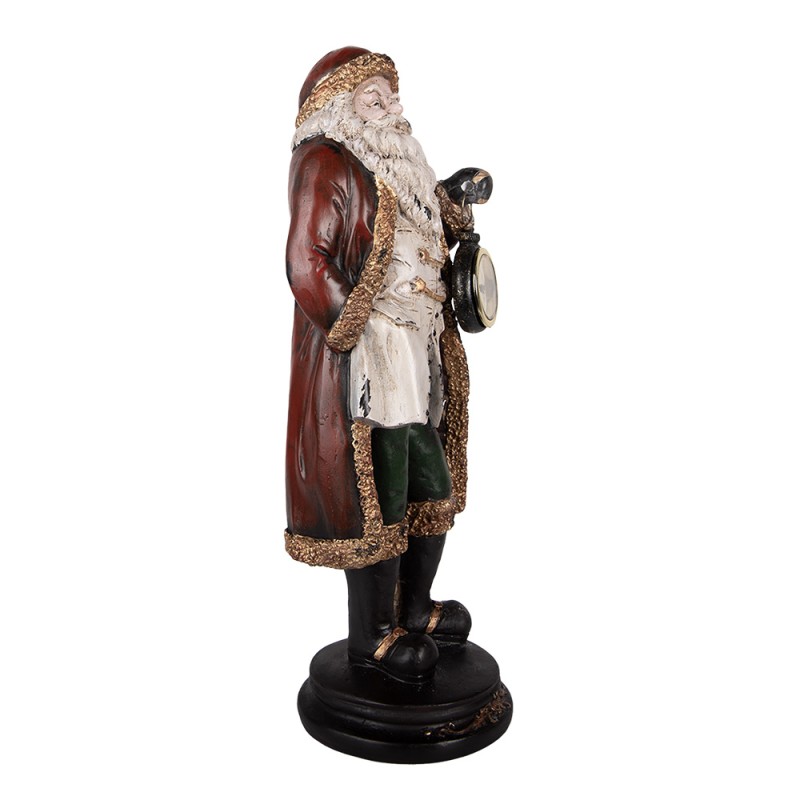 Clayre & Eef Christmas Decoration Figurine Santa Claus 15x13x40 cm Red Plastic