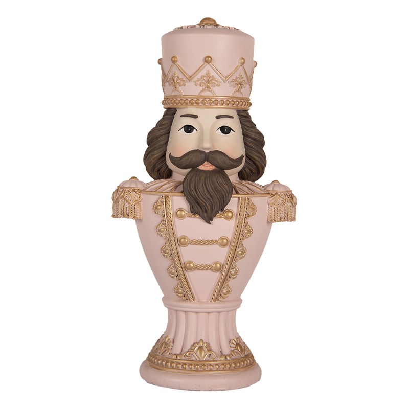 Clayre & Eef Christmas Decoration Figurine Santa Claus 16x10x30 cm Pink Plastic