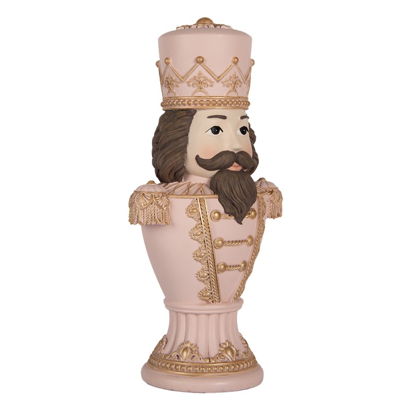 Clayre & Eef Christmas Decoration Figurine Santa Claus 16x10x30 cm Pink Plastic