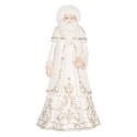 Clayre & Eef Christmas Decoration Figurine Santa Claus 13x10x25 cm White Plastic