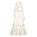 Clayre & Eef Christmas Decoration Figurine Santa Claus 13x10x25 cm White Plastic
