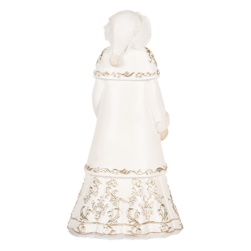 Clayre & Eef Christmas Decoration Figurine Santa Claus 13x10x25 cm White Plastic