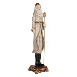 Clayre & Eef Christmas Decoration Figurine Santa Claus 10x10x42 cm Grey Plastic