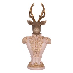 Clayre & Eef Decorative Figurine Deer 16x14x36 cm Pink Plastic