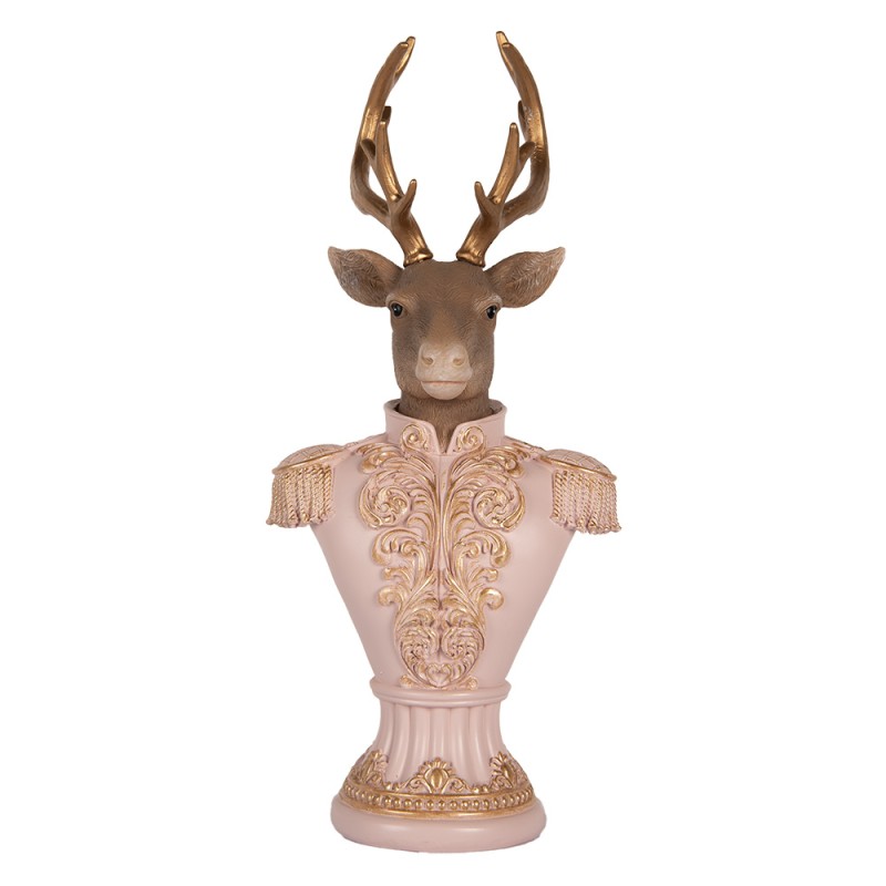Clayre & Eef Decorative Figurine Deer 16x14x36 cm Pink Plastic