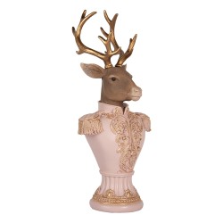 Clayre & Eef Decorative Figurine Deer 16x14x36 cm Pink Plastic