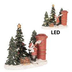 Clayre & Eef Christmas Decoration with LED Lighting Child 16x12x14 cm Red Plastic