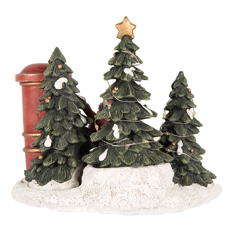 Clayre & Eef Christmas Decoration with LED Lighting Child 16x12x14 cm Red Plastic