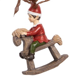 Clayre & Eef Christmas Ornament Child 7x3x9 cm Red Plastic