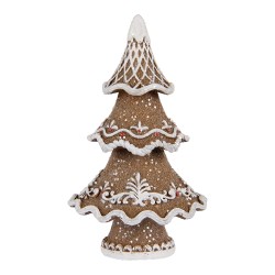 Clayre & Eef Christmas Decoration Figurine Christmas Tree 7x5x11 cm Brown Plastic