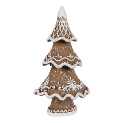 Clayre & Eef Christmas Decoration Figurine Christmas Tree 7x5x11 cm Brown Plastic