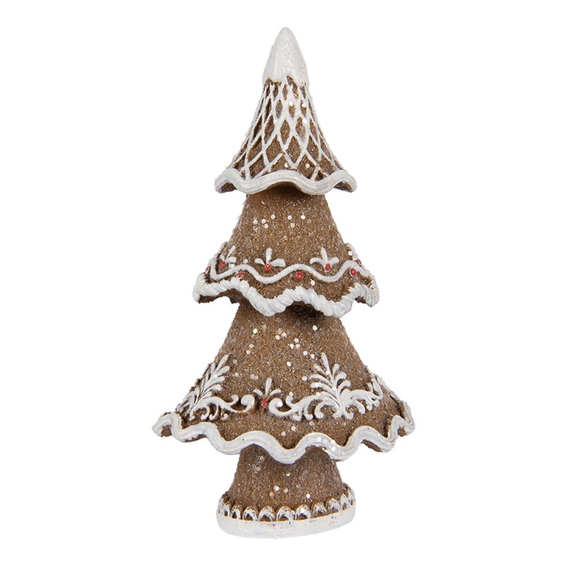 Clayre & Eef Christmas Decoration Figurine Christmas Tree 7x5x11 cm Brown Plastic