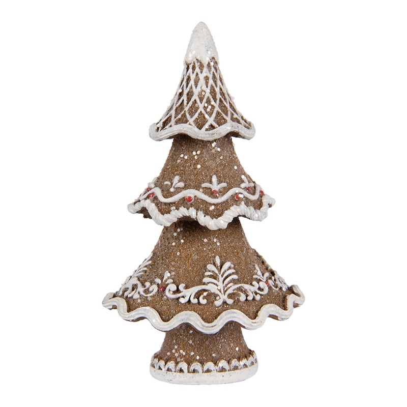 Clayre & Eef Christmas Decoration Figurine Christmas Tree 7x5x11 cm Brown Plastic