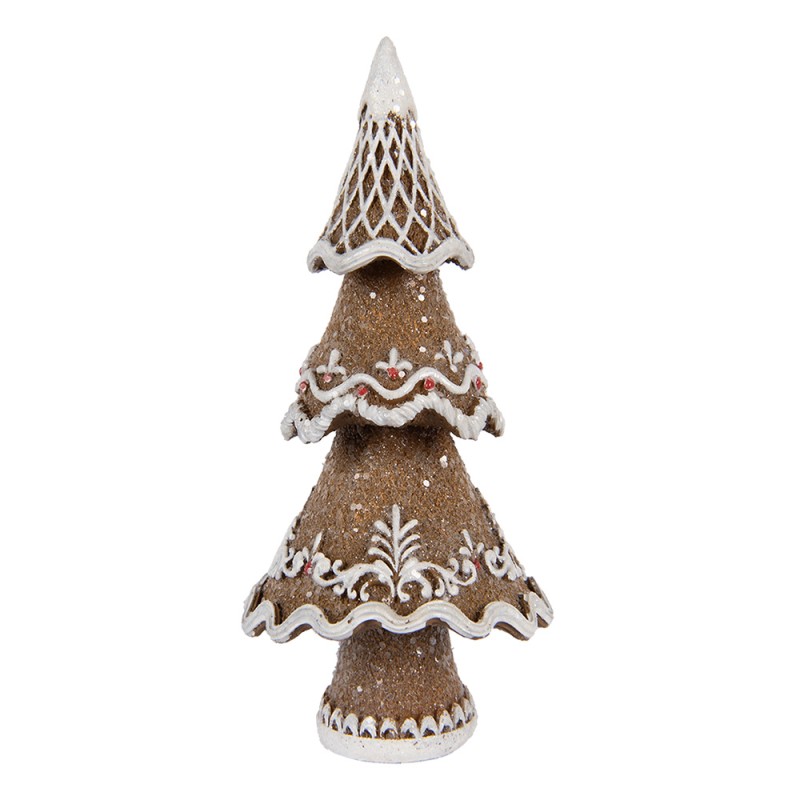 Clayre & Eef Christmas Decoration Figurine Christmas Tree 7x5x11 cm Brown Plastic