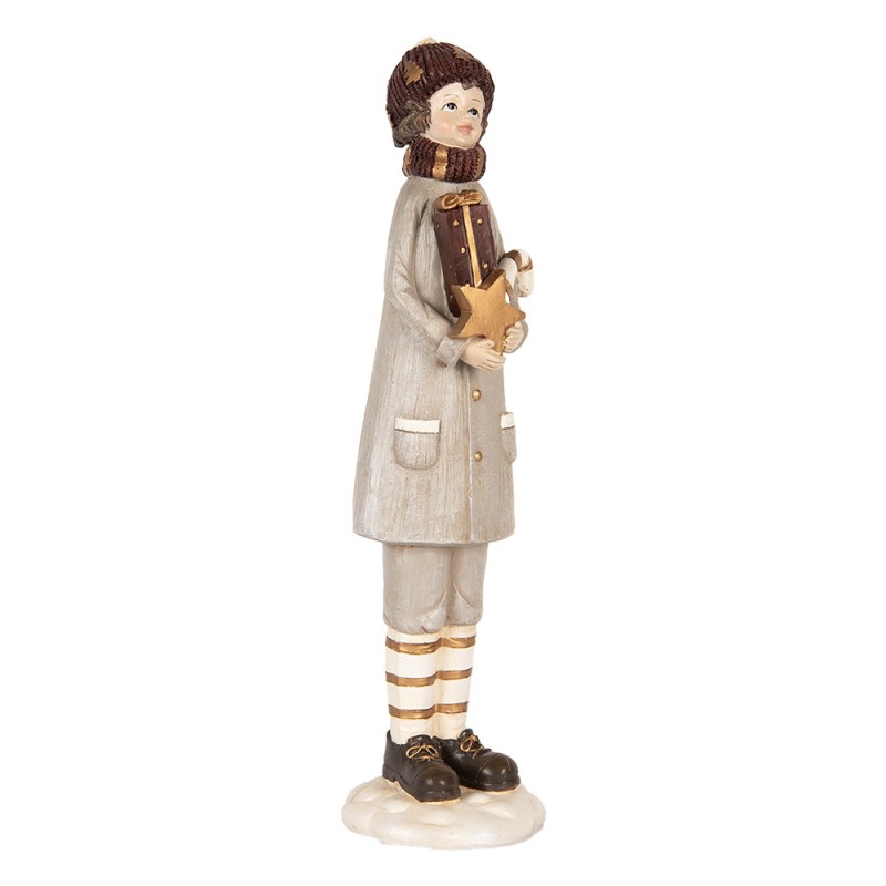 Clayre & Eef Image de décoration Enfant 8x8x30 cm Gris Plastique