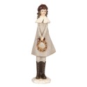 Clayre & Eef Decorative Figurine Girl 10x8x30 cm Grey Plastic