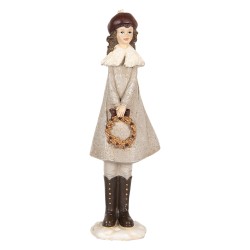 Clayre & Eef Decorative Figurine Girl 10x8x30 cm Grey Plastic