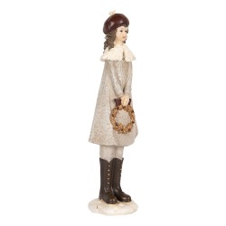 Clayre & Eef Decorative Figurine Girl 10x8x30 cm Grey Plastic