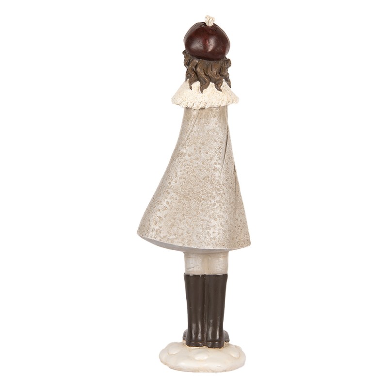 Clayre & Eef Decorative Figurine Girl 10x8x30 cm Grey Plastic