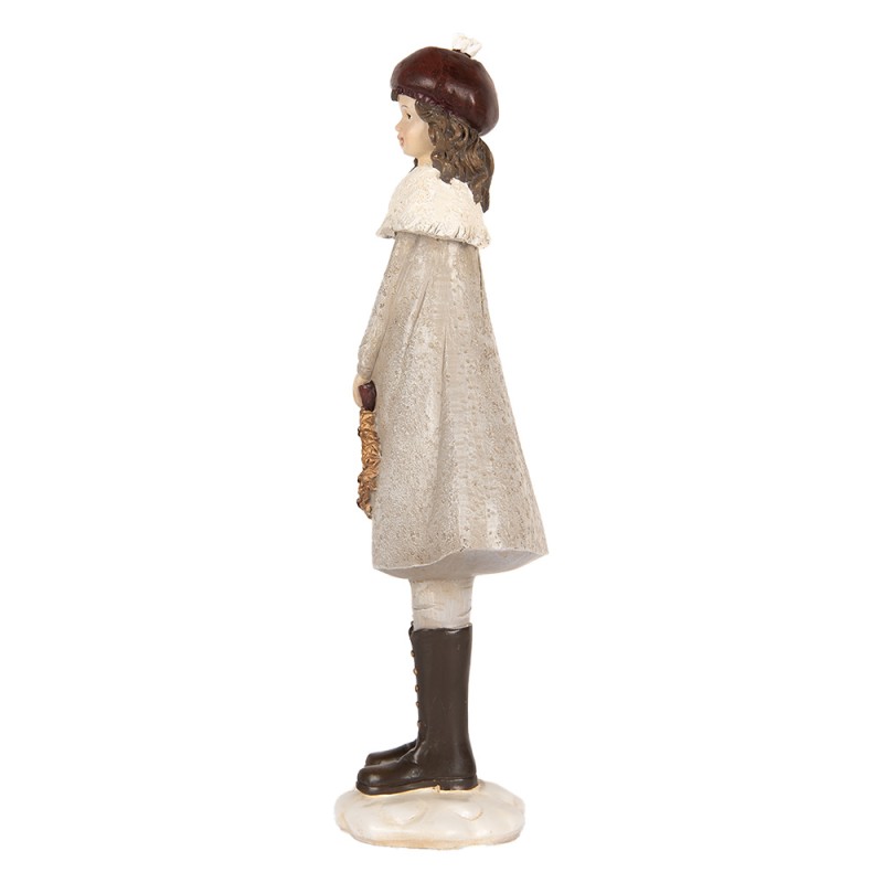 Clayre & Eef Decorative Figurine Girl 10x8x30 cm Grey Plastic