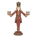 Clayre & Eef Candle holder Nutcracker 21x9x30 cm Red Plastic