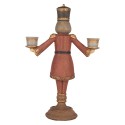 Clayre & Eef Candle holder Nutcracker 21x9x30 cm Red Plastic